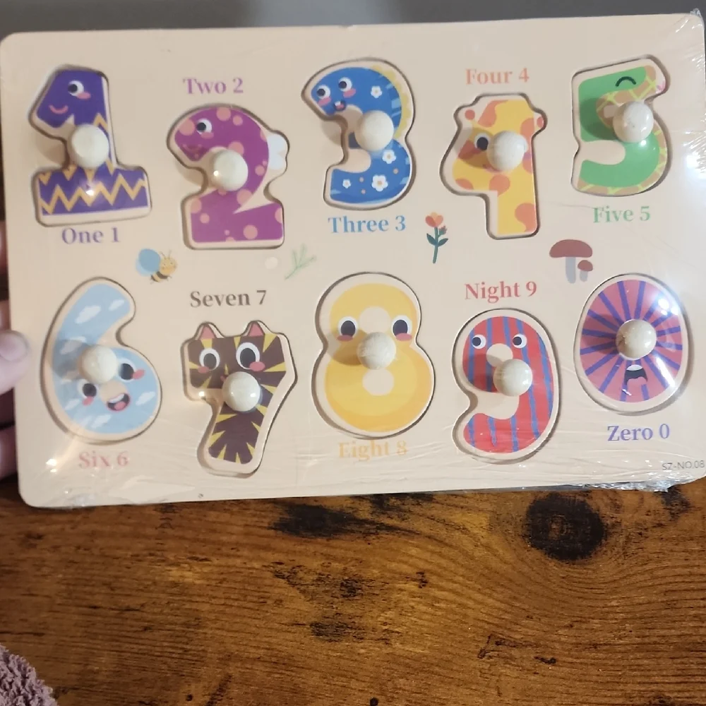Colorful Numbers Knob Puzzle Board for Kids - Multicolor